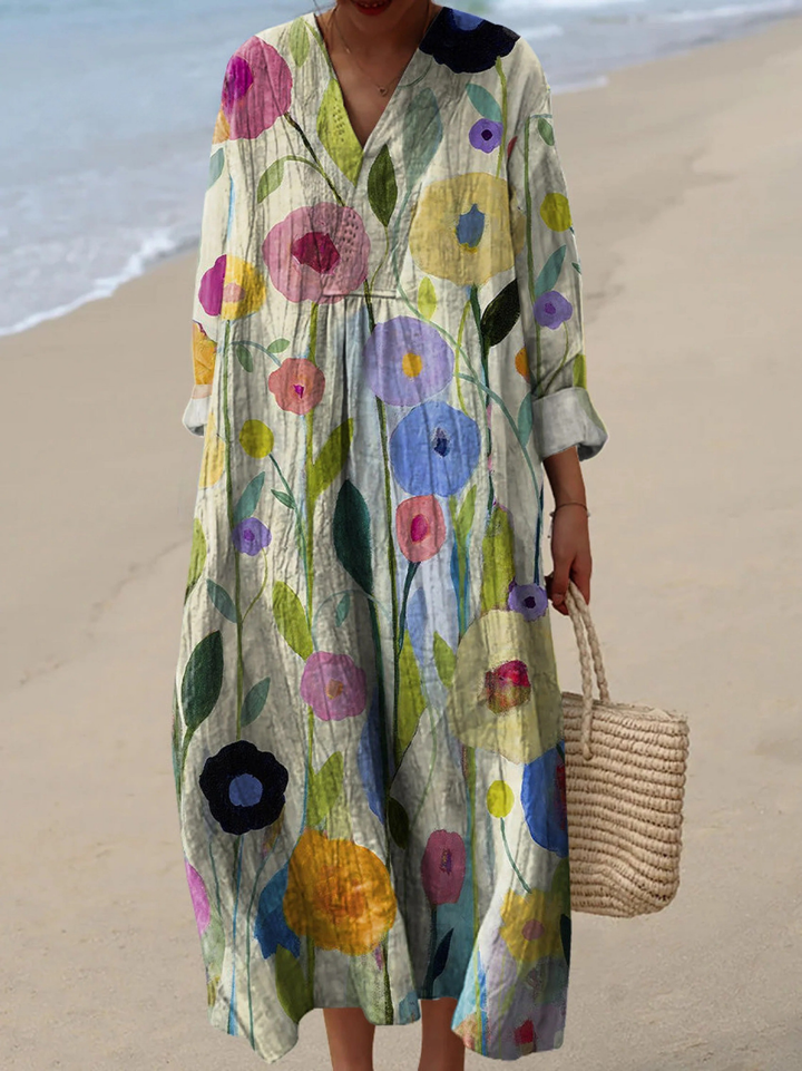 Shella - Watercolor Printed Dress