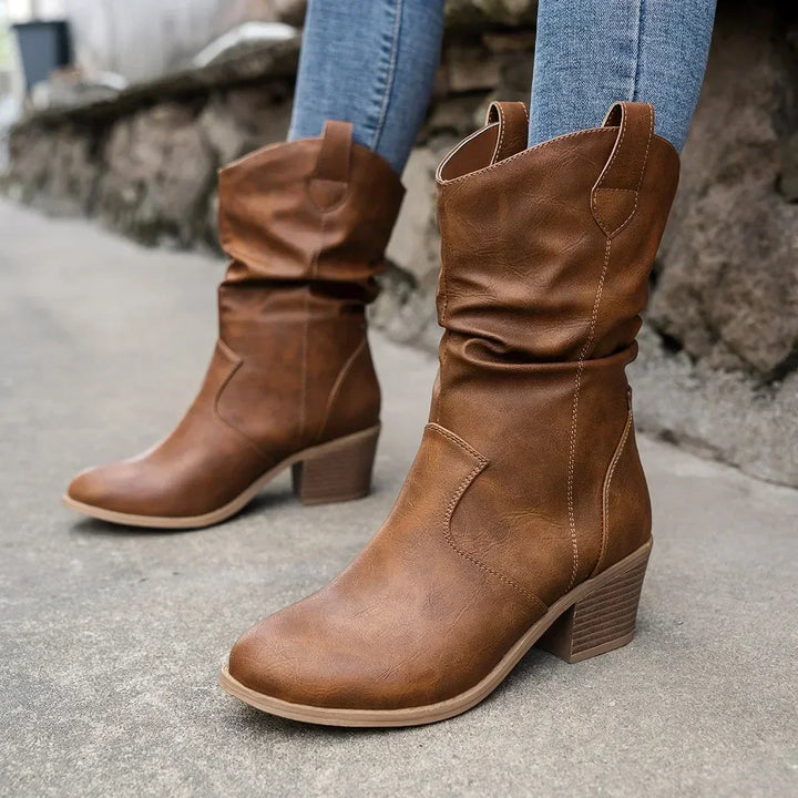 Bina | Classic Mid-Calf Western Boots