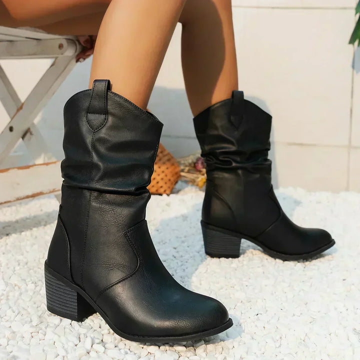 Bina | Classic Mid-Calf Western Boots